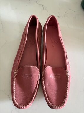Cole Haan driving moccasins pink suede size 7 slippers loafers